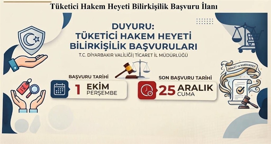 2027 YILI İL TÜKETİCİ HAKEM HEYETİ BİLİRKİŞİ BAŞVURU İLANI 